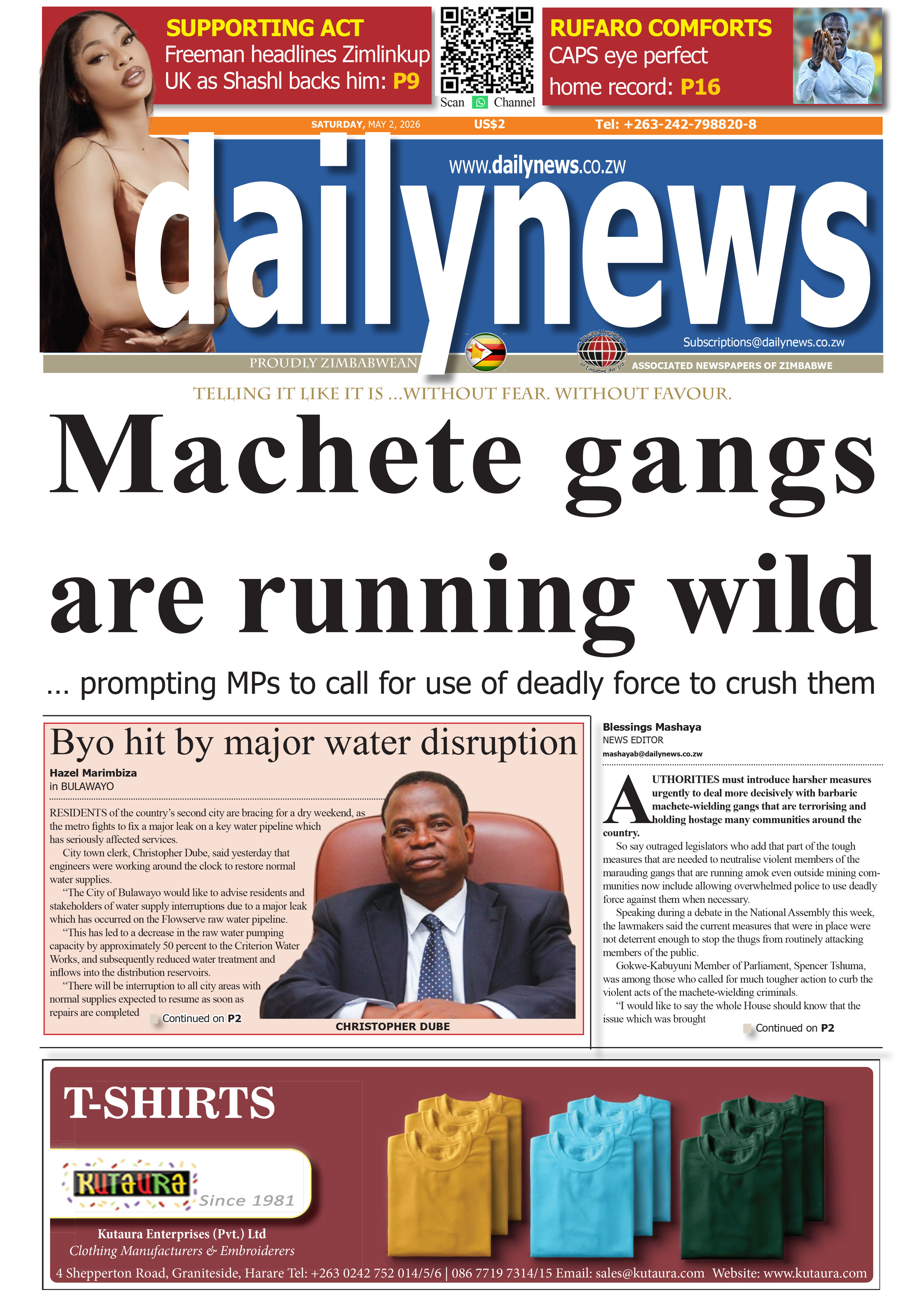 Saturday 2 May 2026